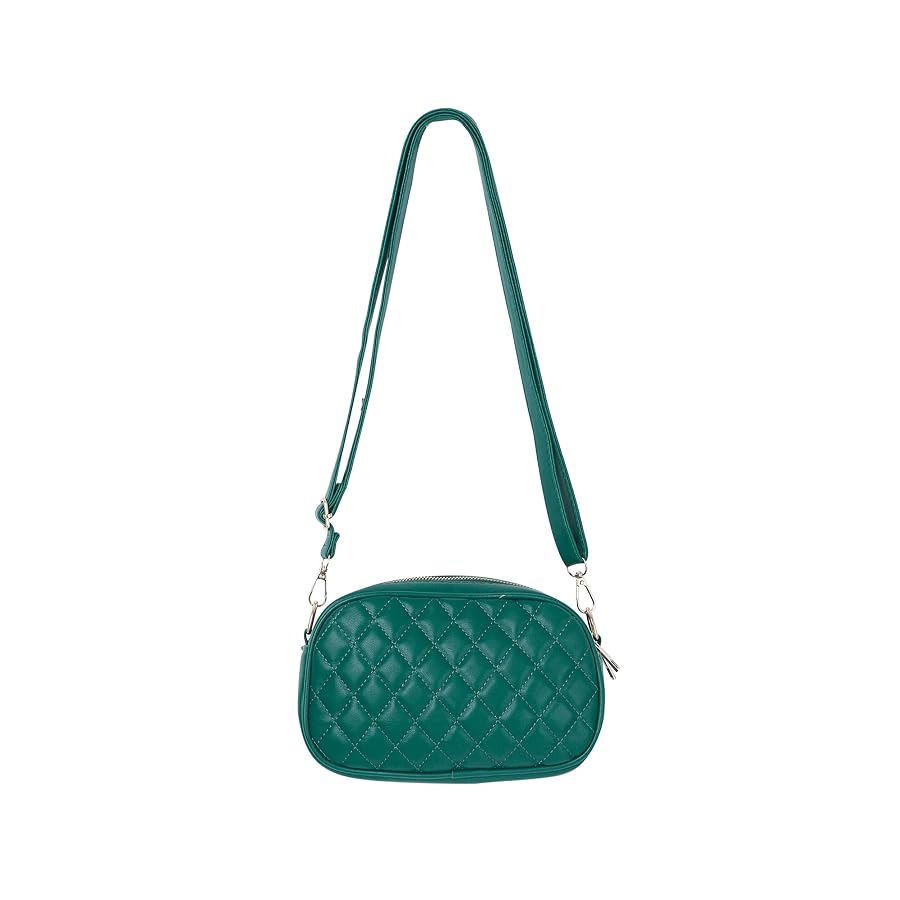 VK Lightweight Soft Quilted Vegan Leather Shoulder Bag for